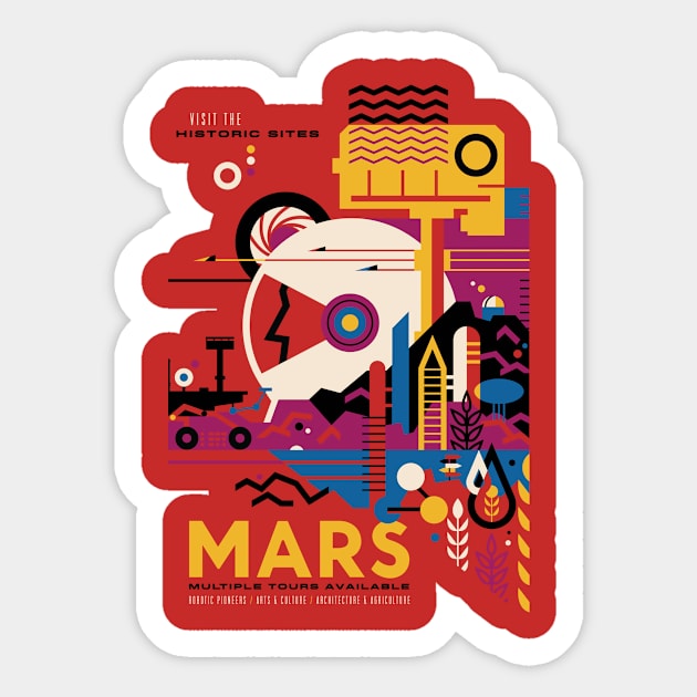 NASA Mars Travel Tour Sticker by kurandas
